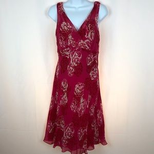 Ann Taylor Silk floral overlay 8P